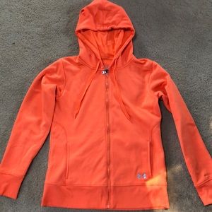 Orange Under Armour Zip Up sweatshirt